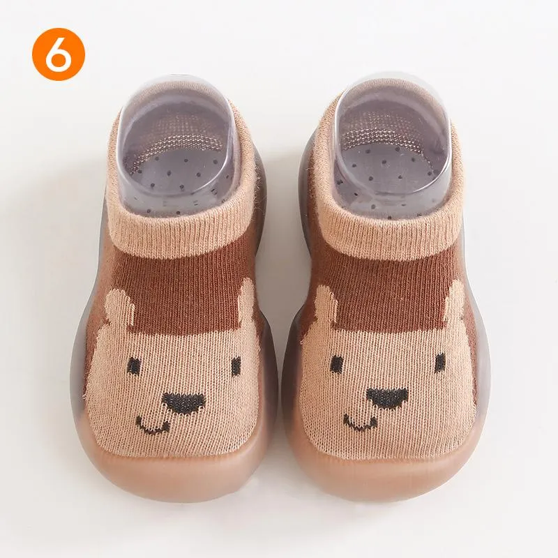 Anti-slip baby slippers with animal pattern