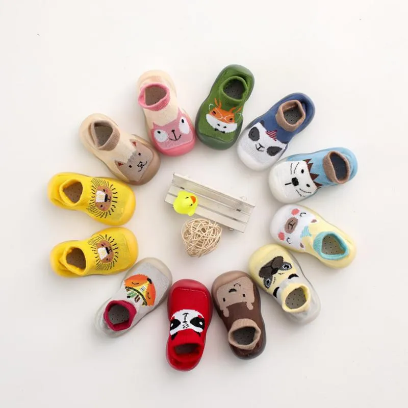 Anti-slip baby slippers with animal pattern