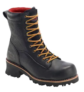 Avenger Men's 9" Logger Black Waterproof Round Composite Toe EH PR Work Boot