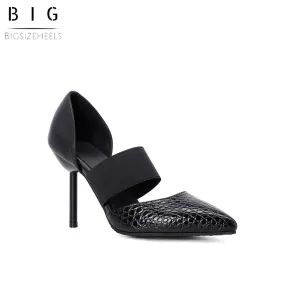 Bigsizeheels Pointed slip-on stilettos - Black