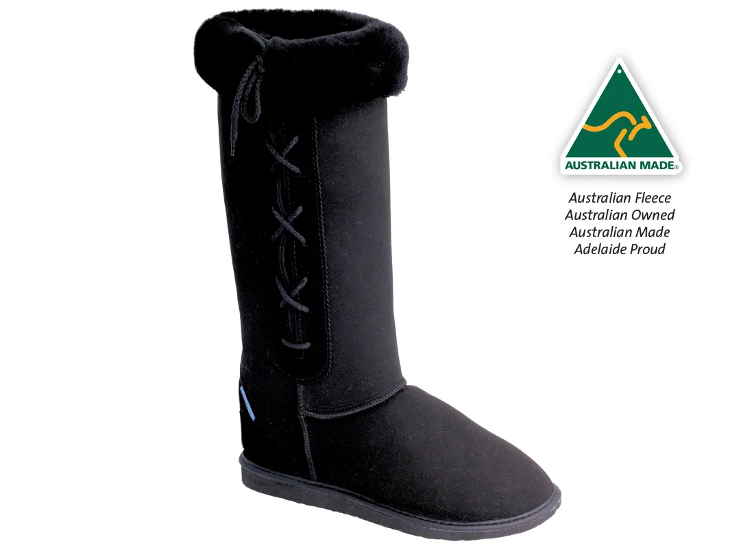 Blue Sheep Tall Lace Up – Black Ugg Boots