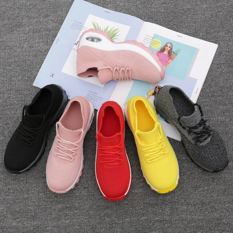 Comelyy Lace Up Walking Running Shoes Platform Sneakers