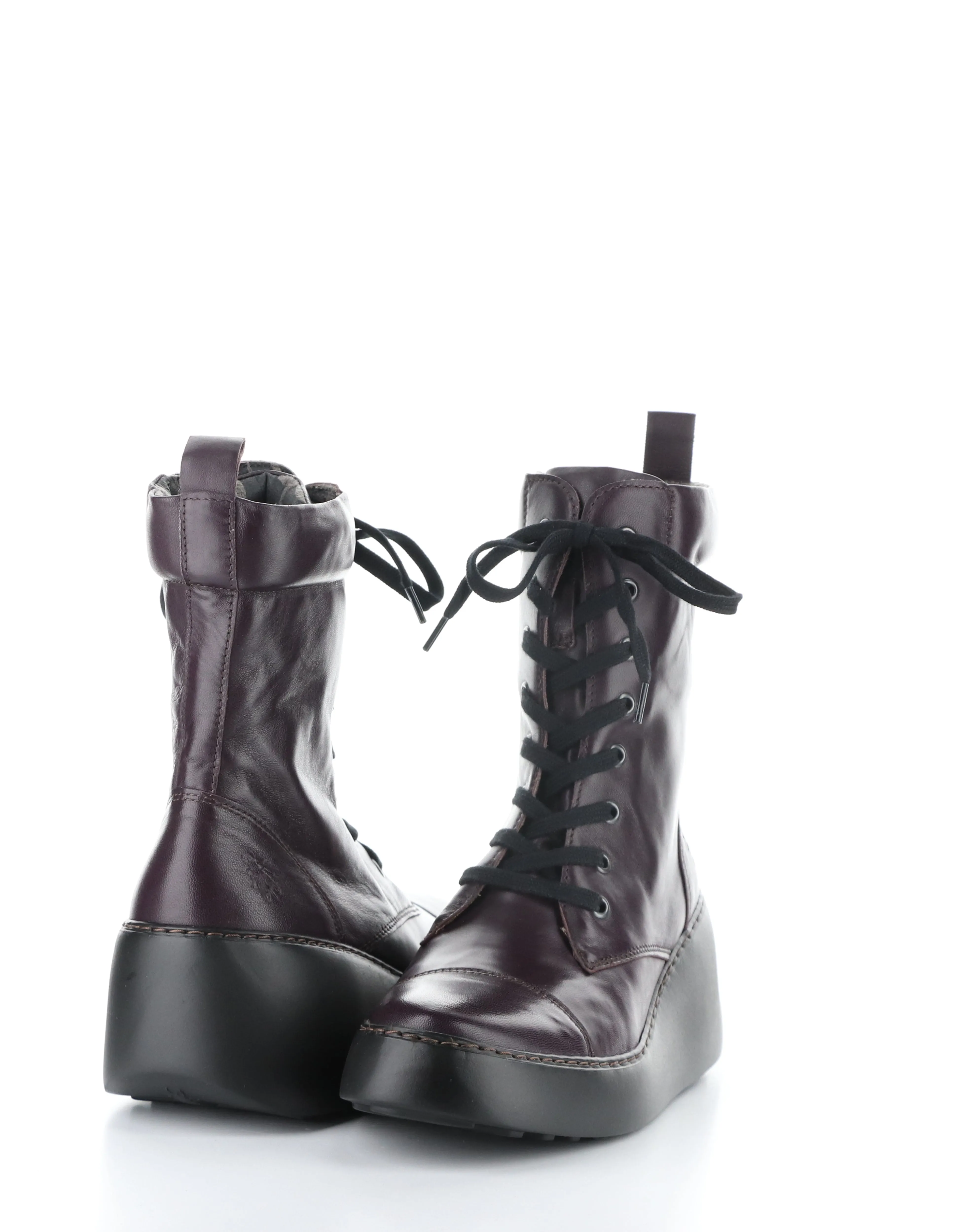 DAFF641FLY DARK PURPLE Round Toe Boots