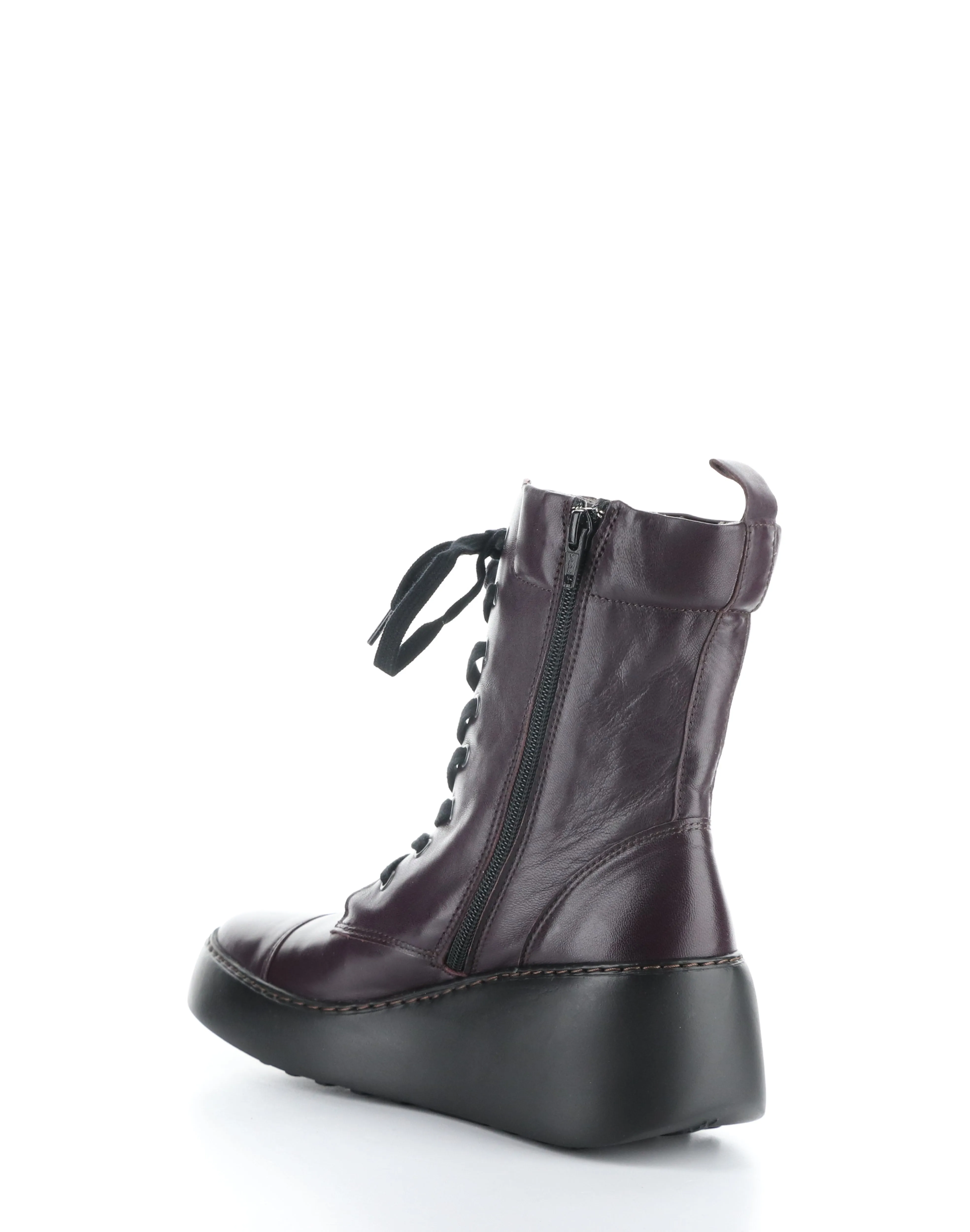 DAFF641FLY DARK PURPLE Round Toe Boots