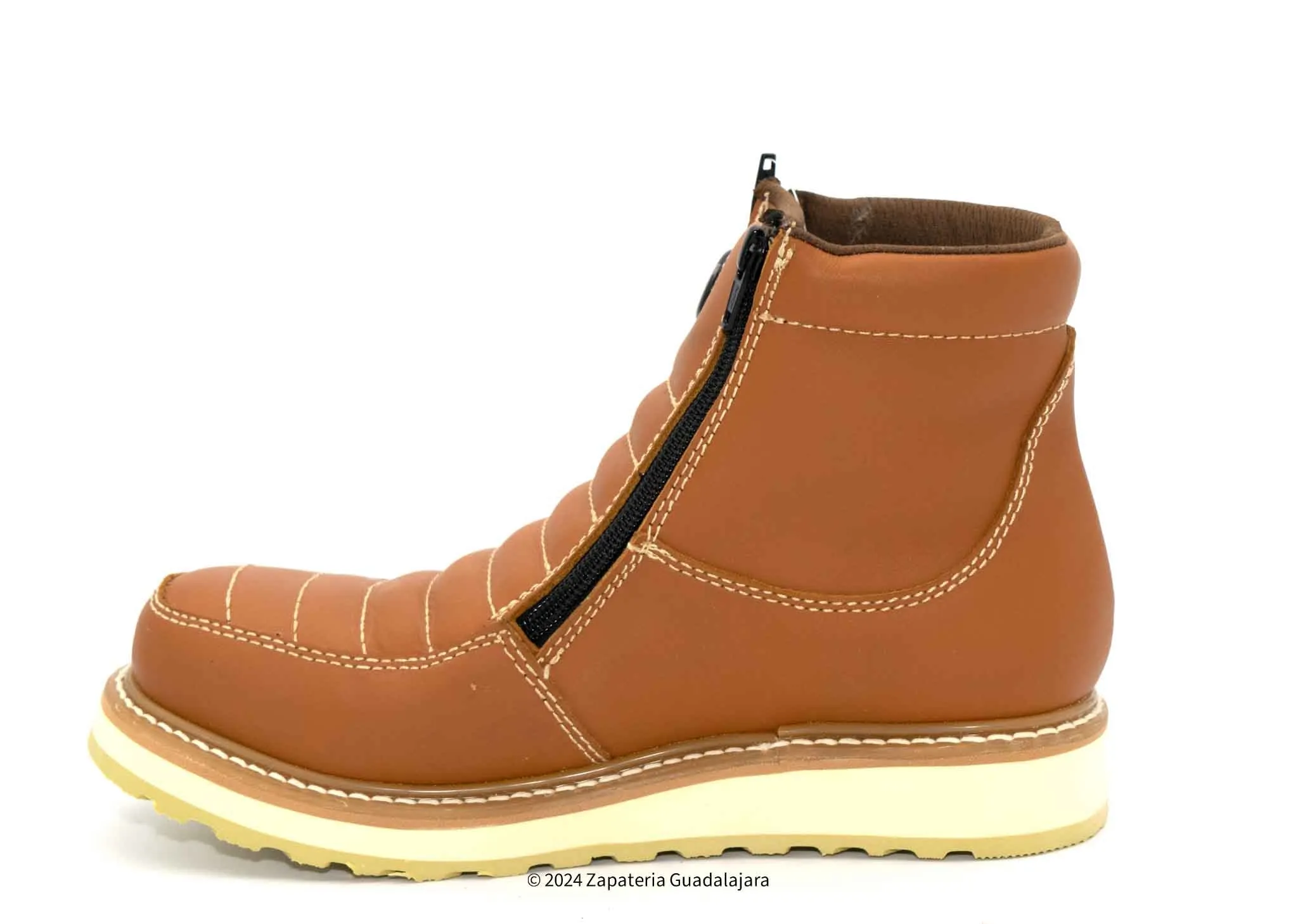HM339 MEN 6" SOFT TOE DOUBLE ZIPPER HABANA LEATHER WORK BOOT