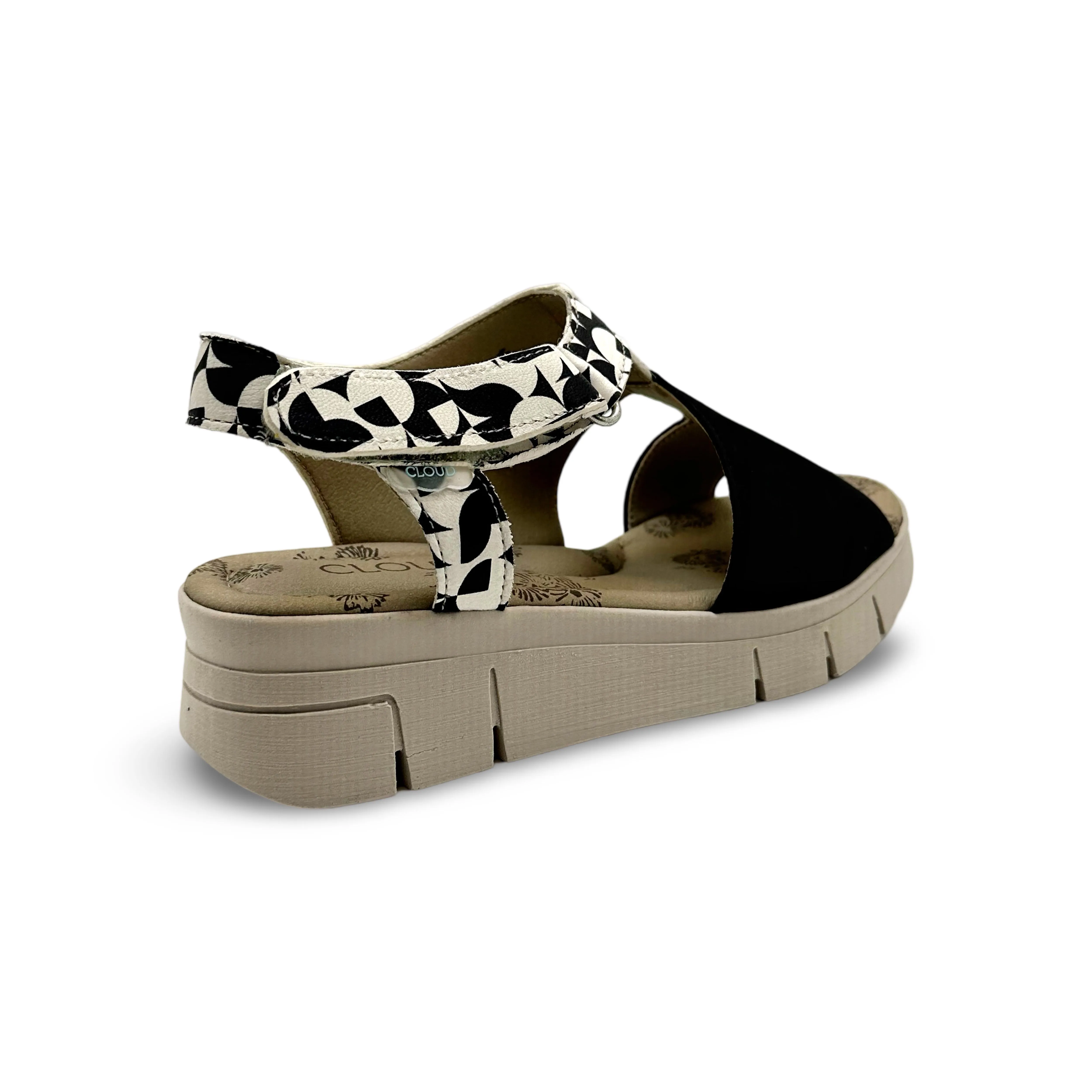 ISLA Black & White Print Sandal