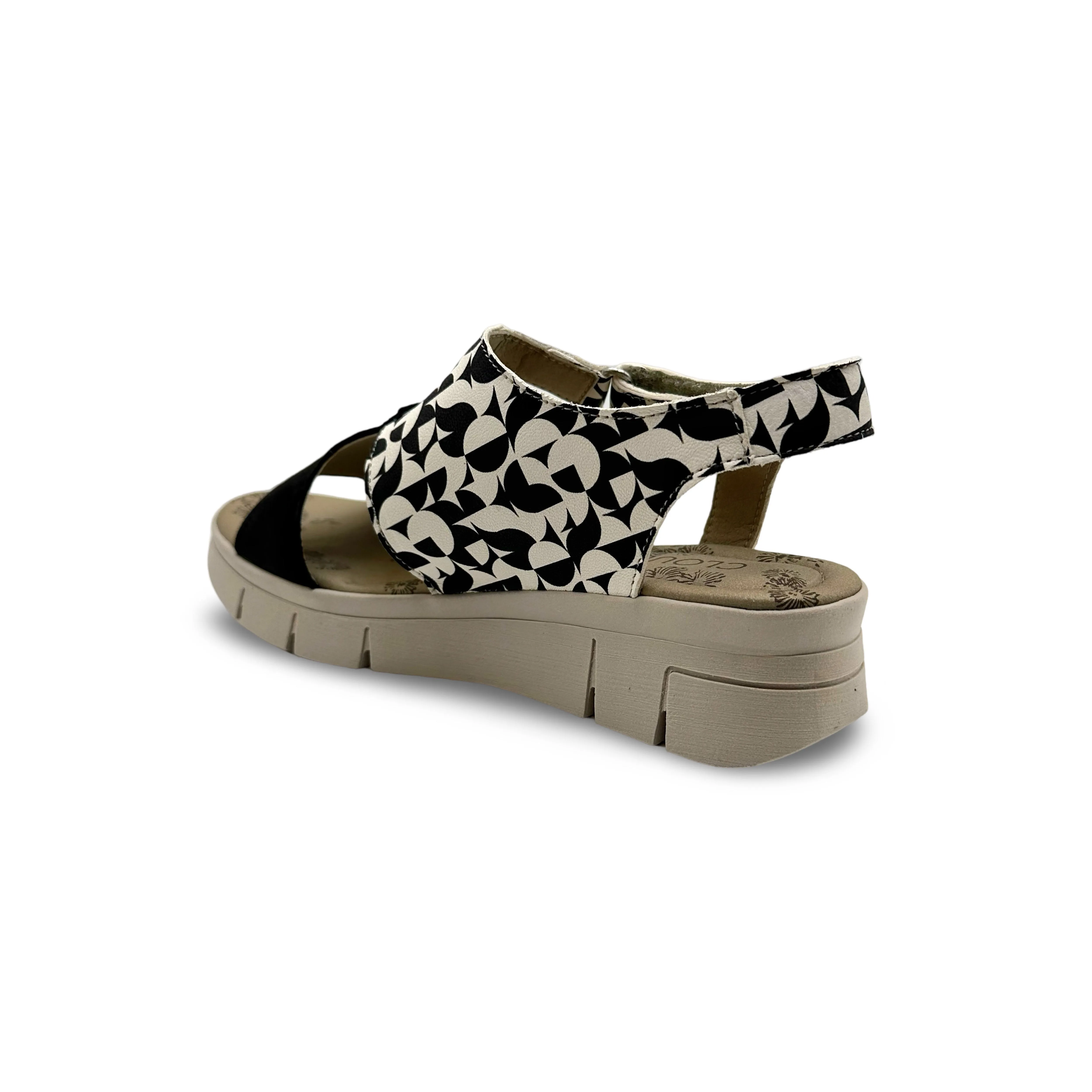 ISLA Black & White Print Sandal