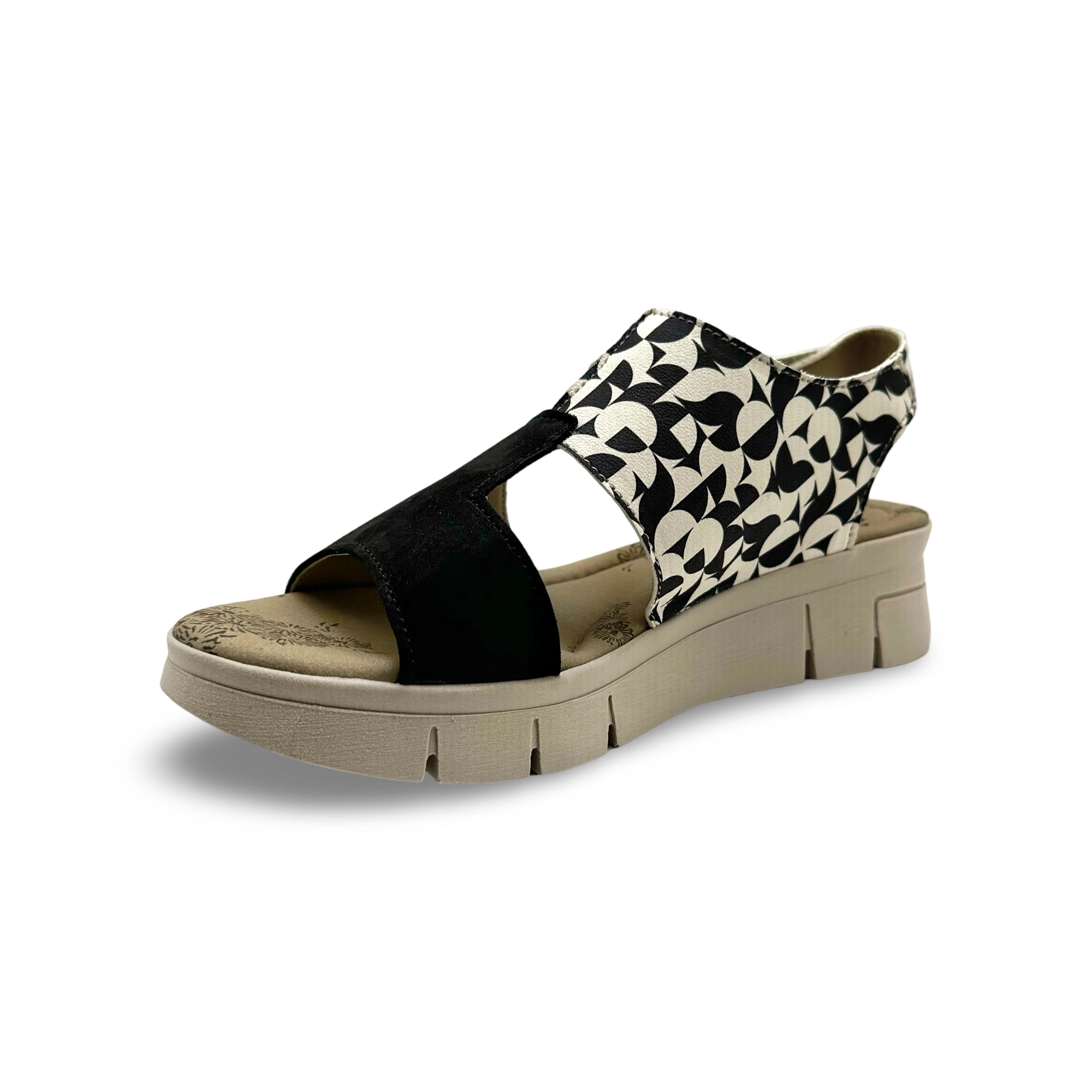 ISLA Black & White Print Sandal