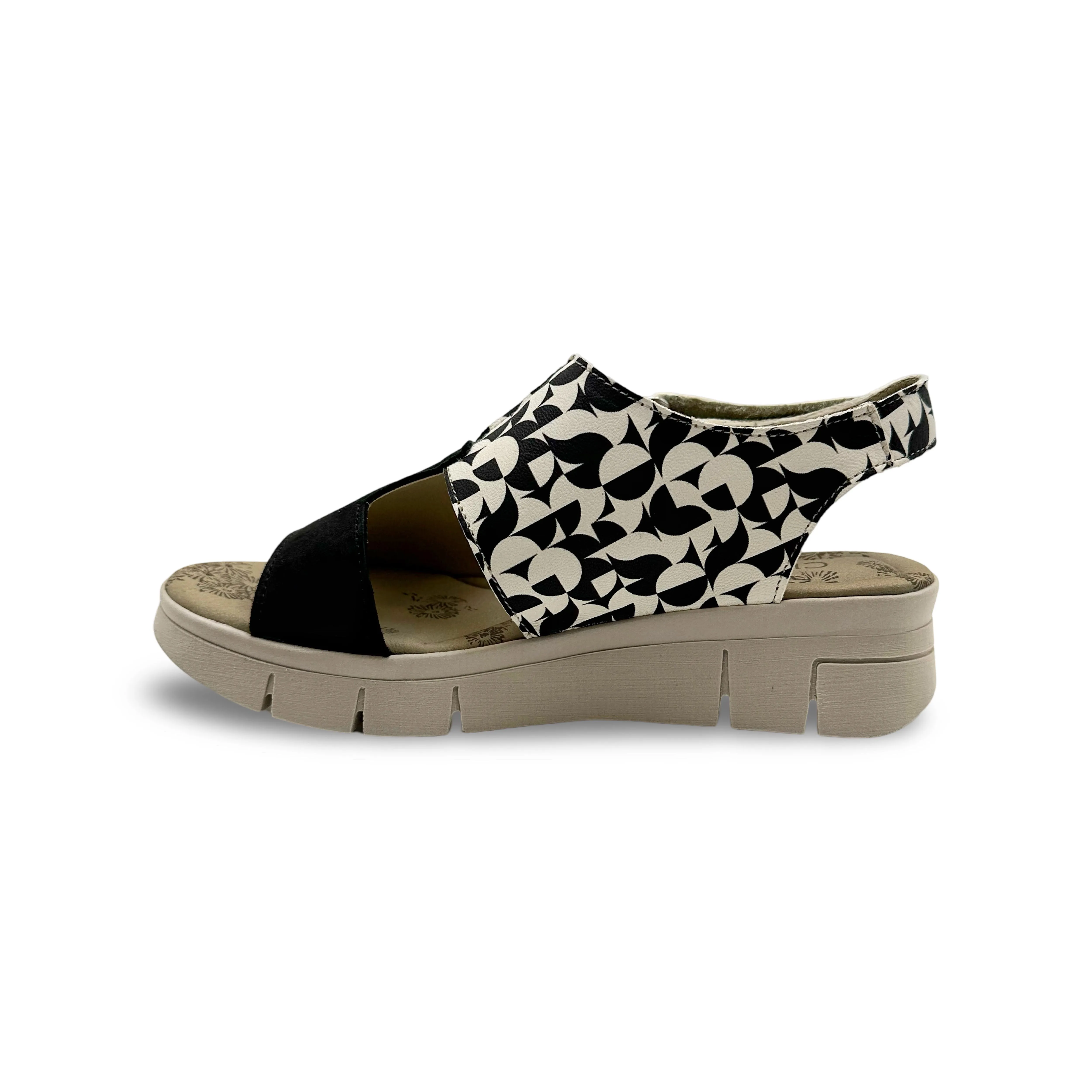 ISLA Black & White Print Sandal