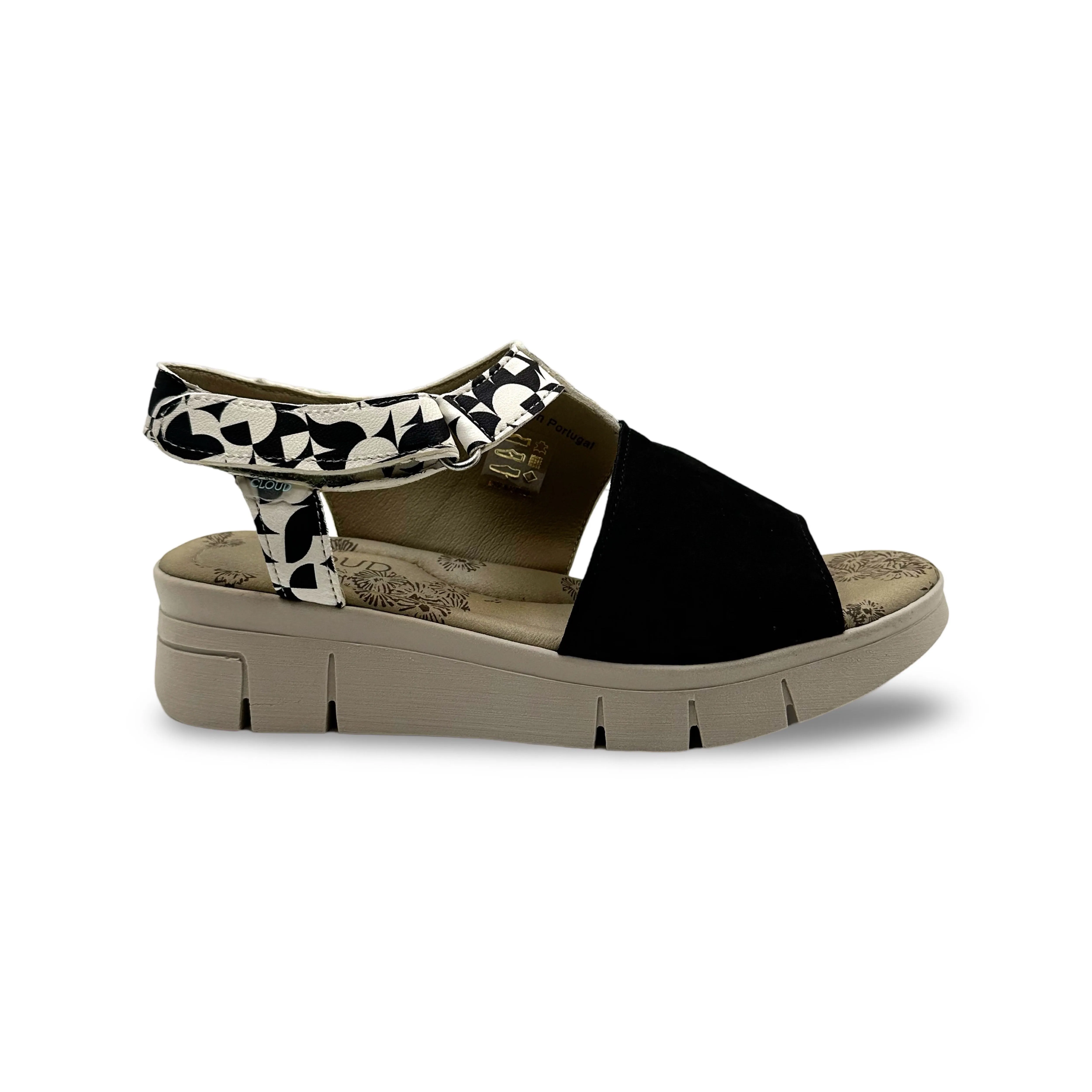 ISLA Black & White Print Sandal