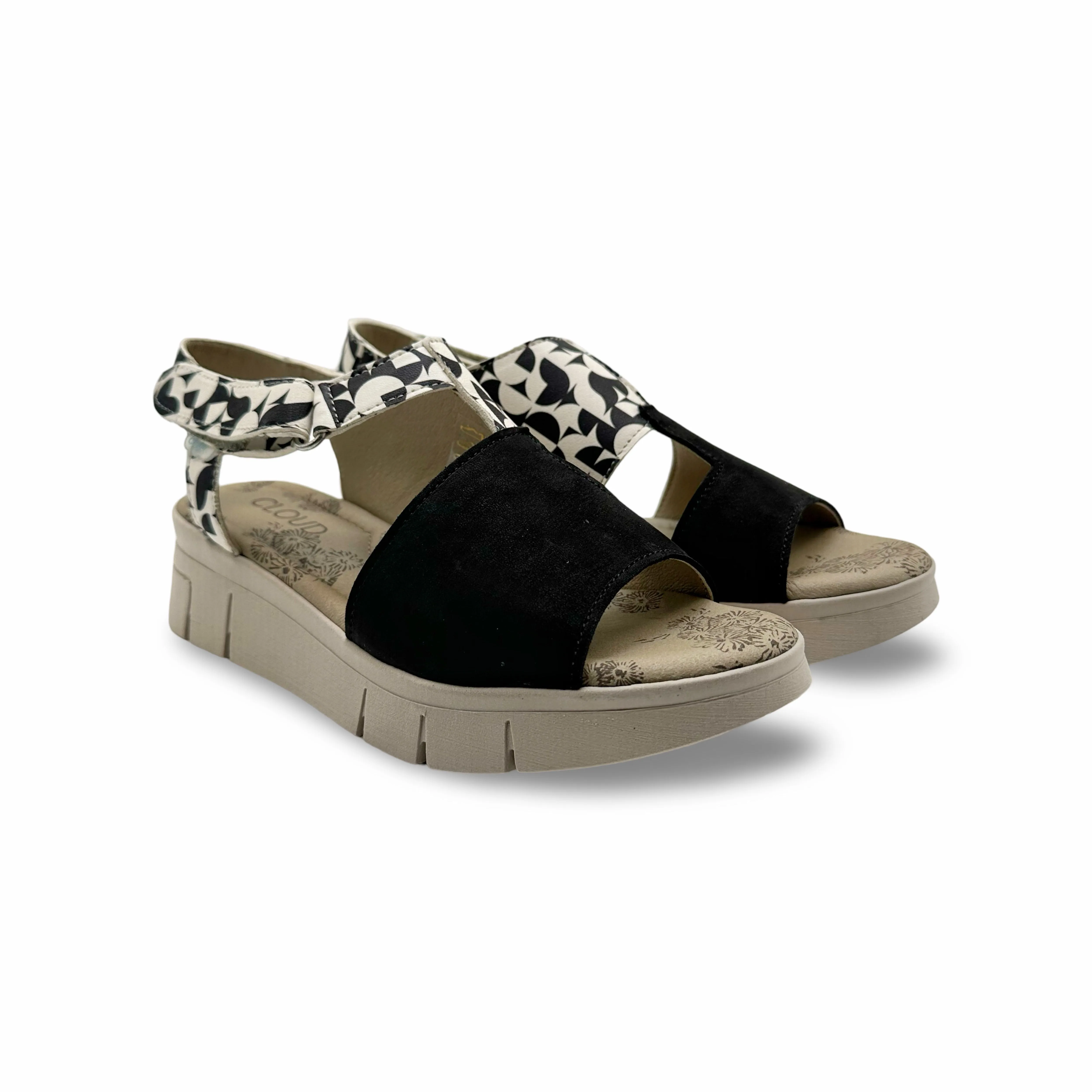 ISLA Black & White Print Sandal