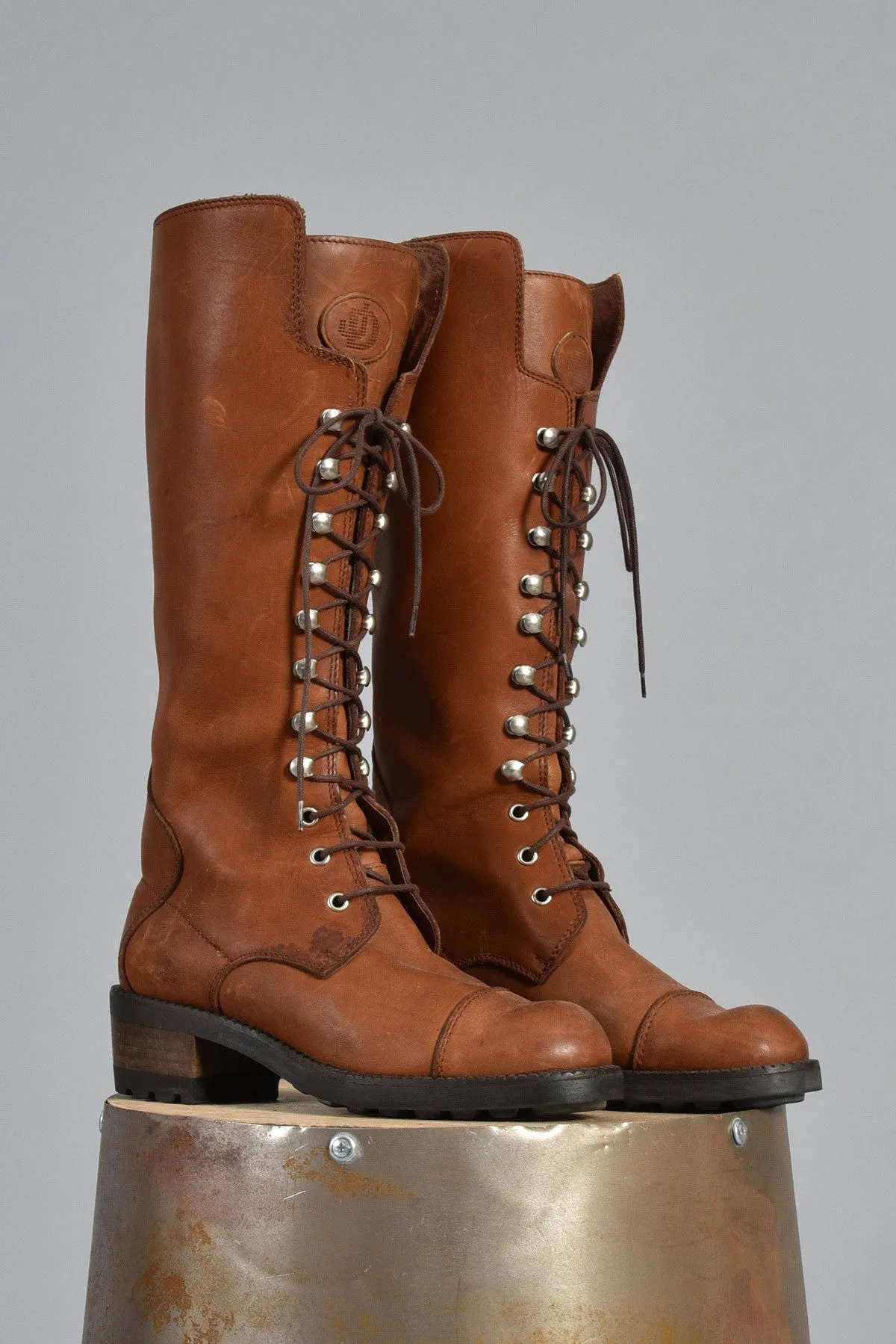 Joan & David Couture Ultimate Leather Logger Boots 6 7