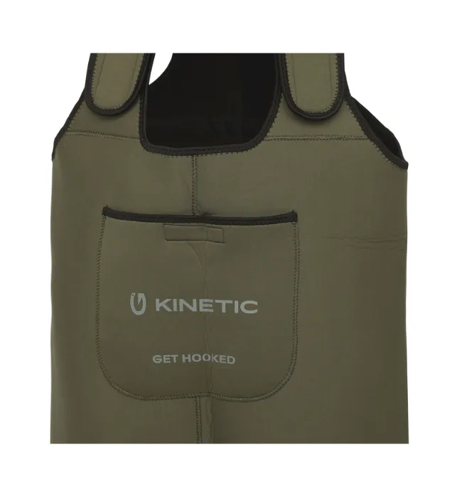 Kinetic Unisex NeoGaiter Neoprene Chest Waders - Cleated Sole (Olive)