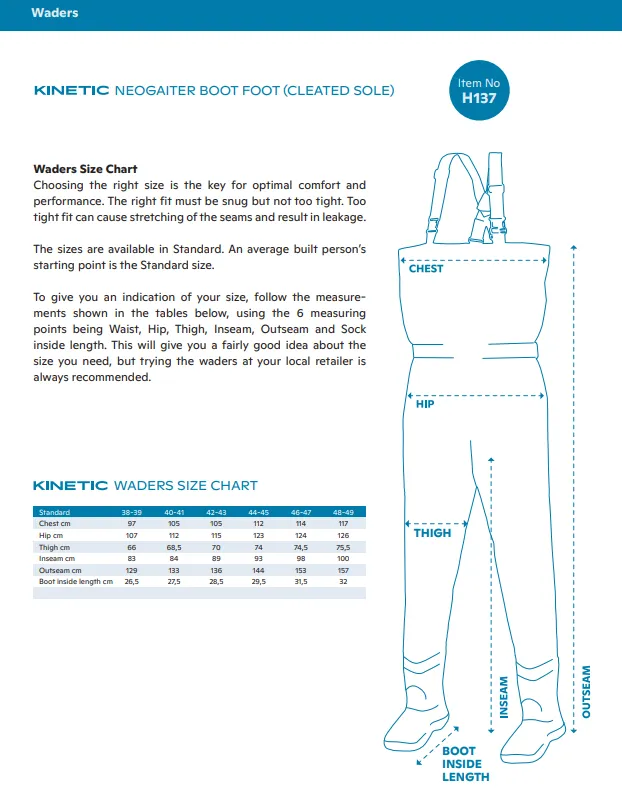 Kinetic Unisex NeoGaiter Neoprene Chest Waders - Cleated Sole (Olive)