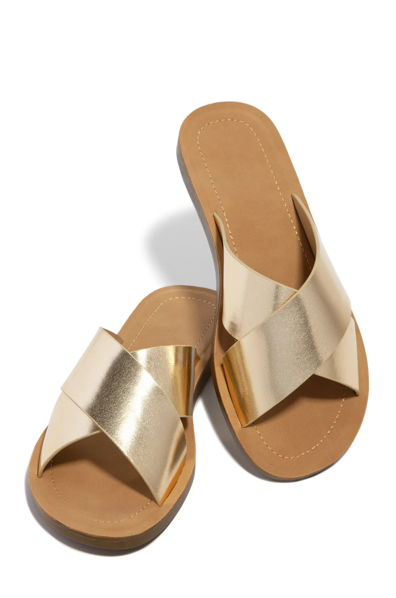 La Palma Slip On Flat Sandals - Gold
