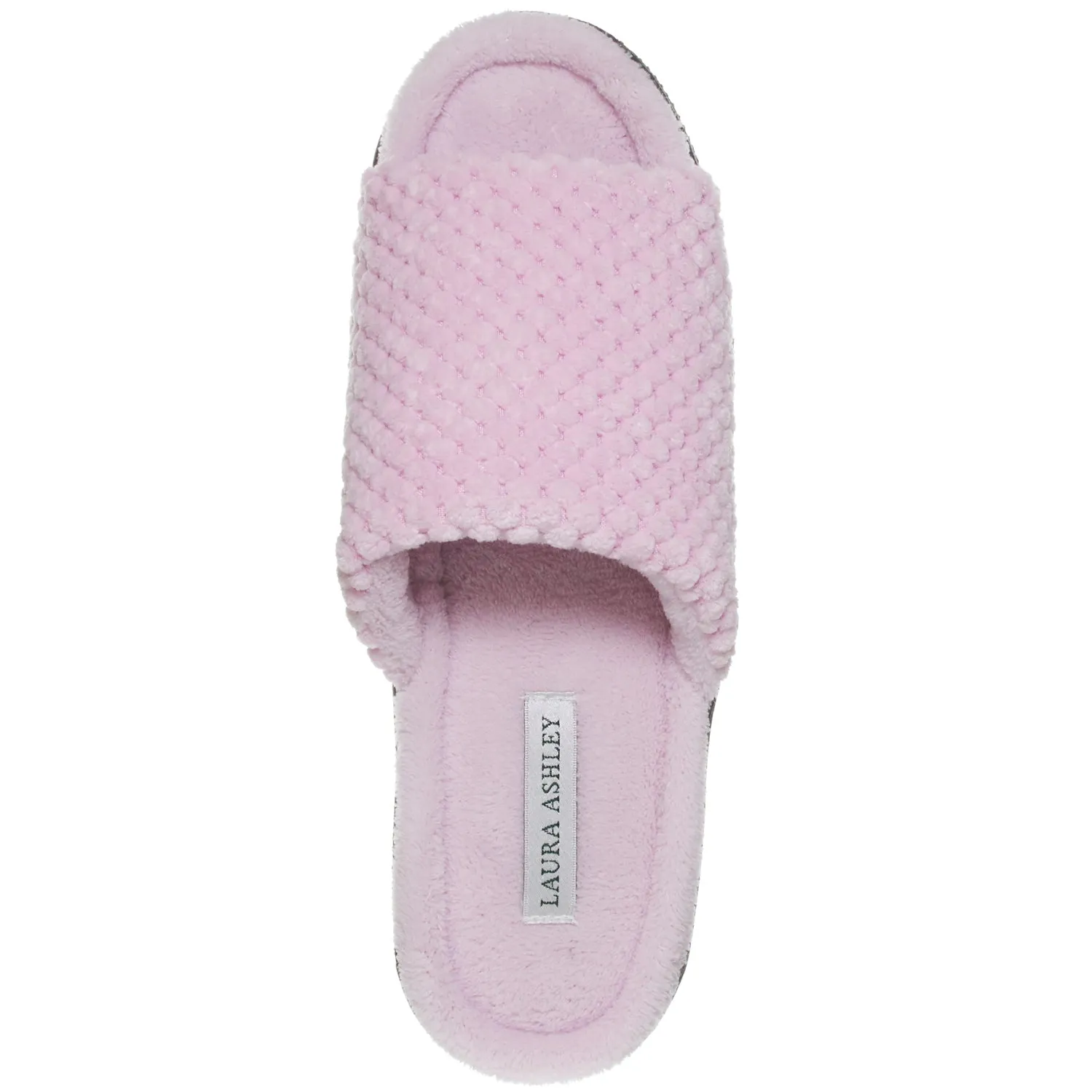 Laura Ashley Womens Ladies Luxury Spa Rugged Memory Foam Open Toe Slippers