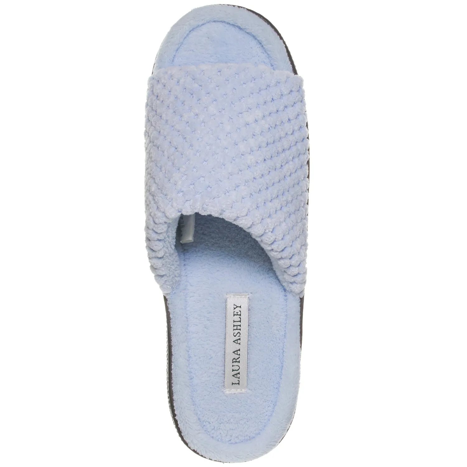 Laura Ashley Womens Ladies Luxury Spa Rugged Memory Foam Open Toe Slippers