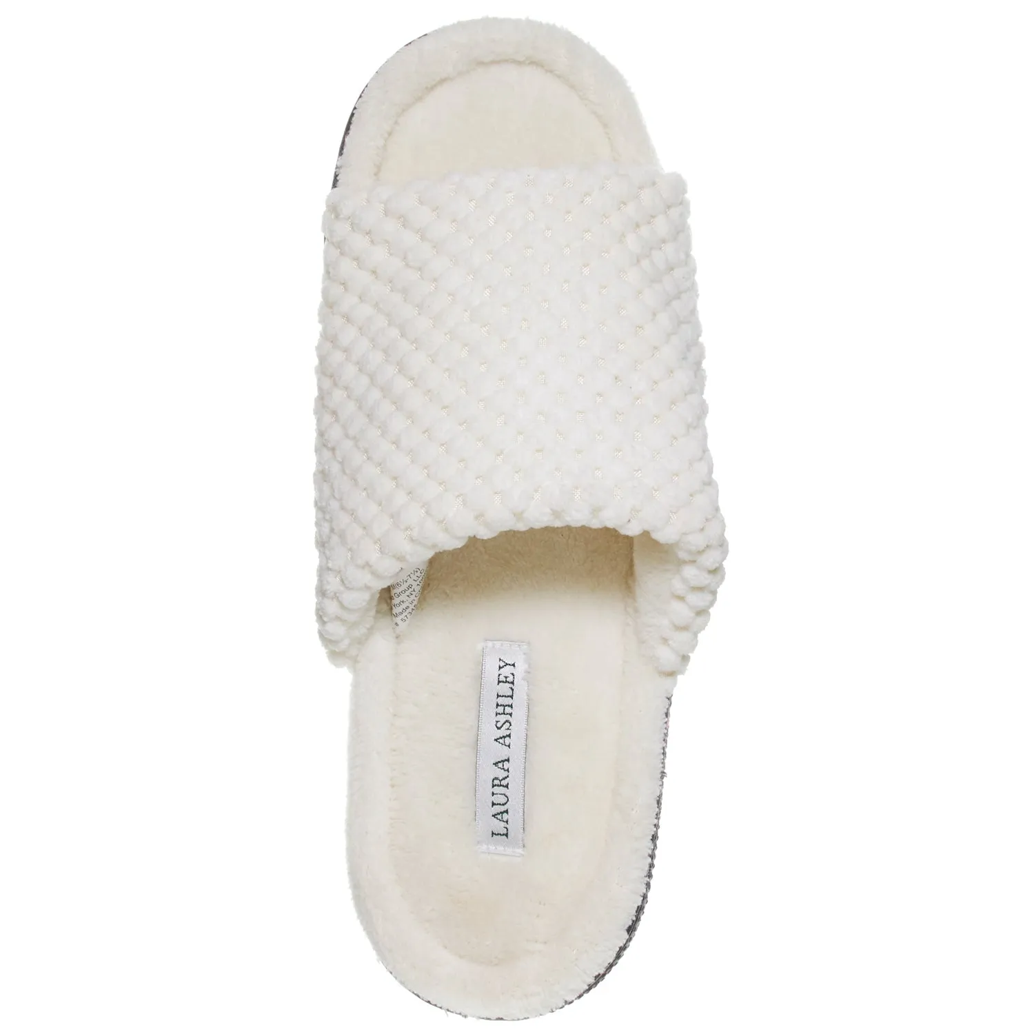 Laura Ashley Womens Ladies Luxury Spa Rugged Memory Foam Open Toe Slippers