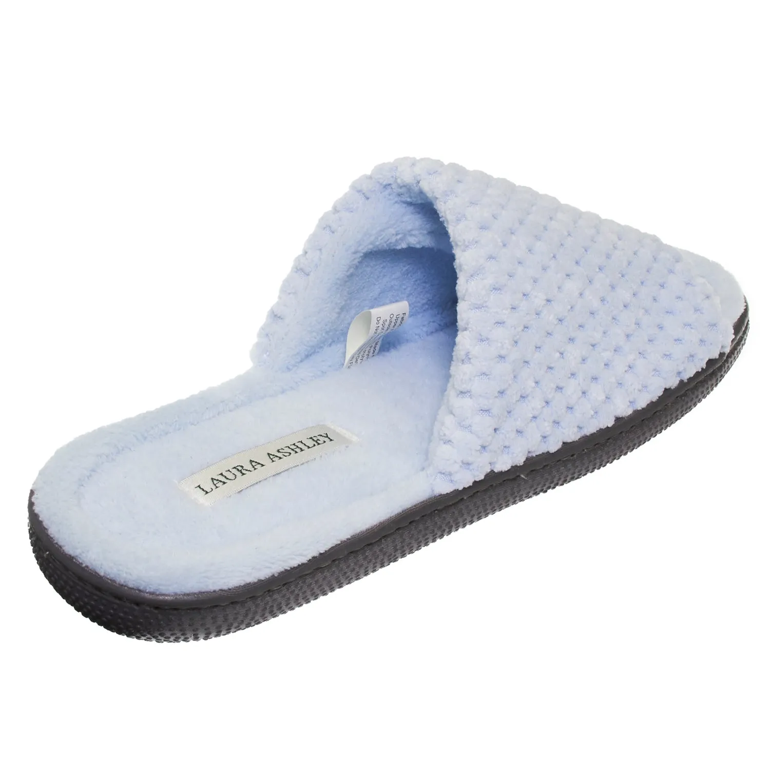 Laura Ashley Womens Ladies Luxury Spa Rugged Memory Foam Open Toe Slippers