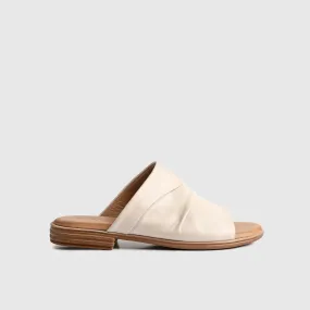 Leather Flat Comfort Sandals 8540 Beige