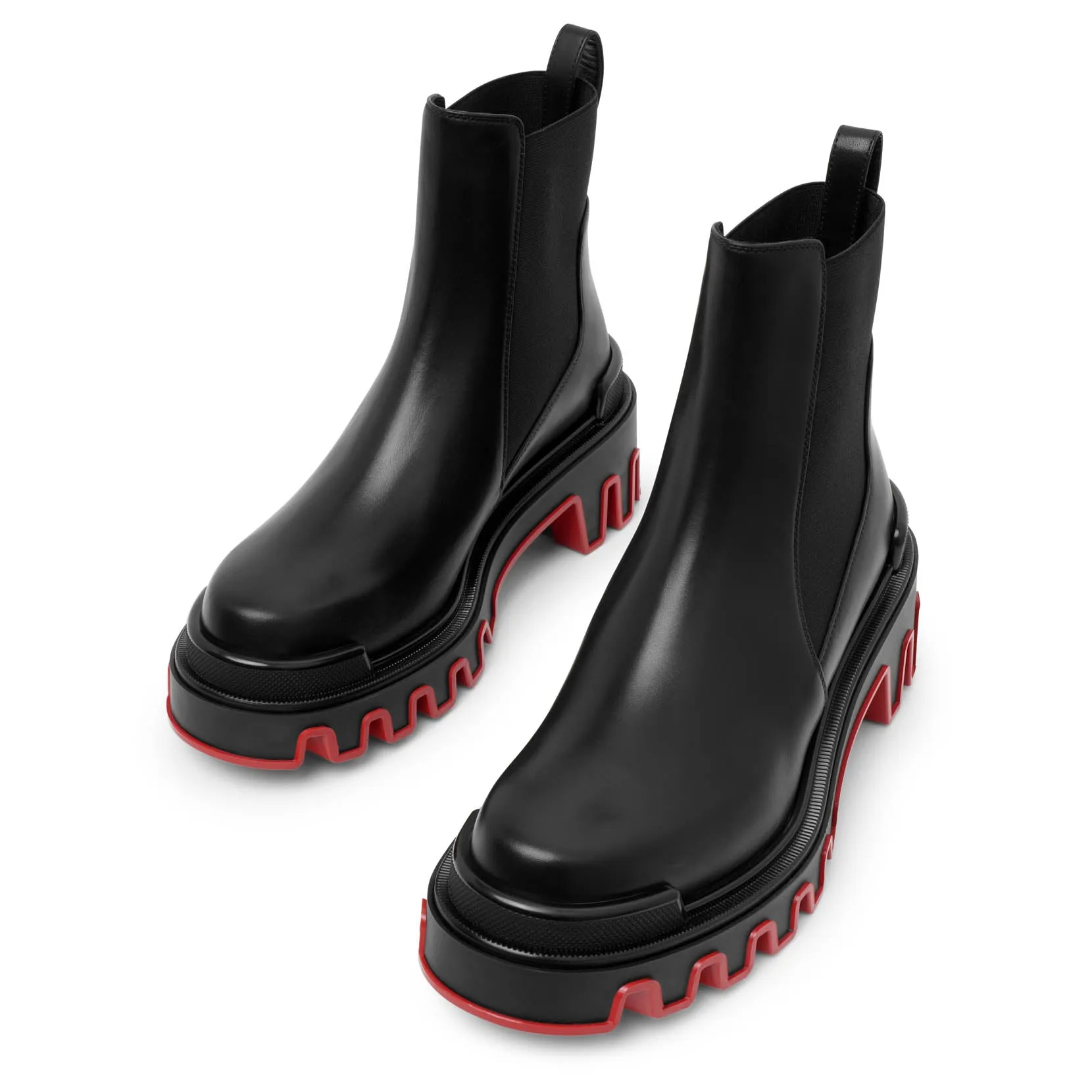 Marchacroche black leather ankle boots