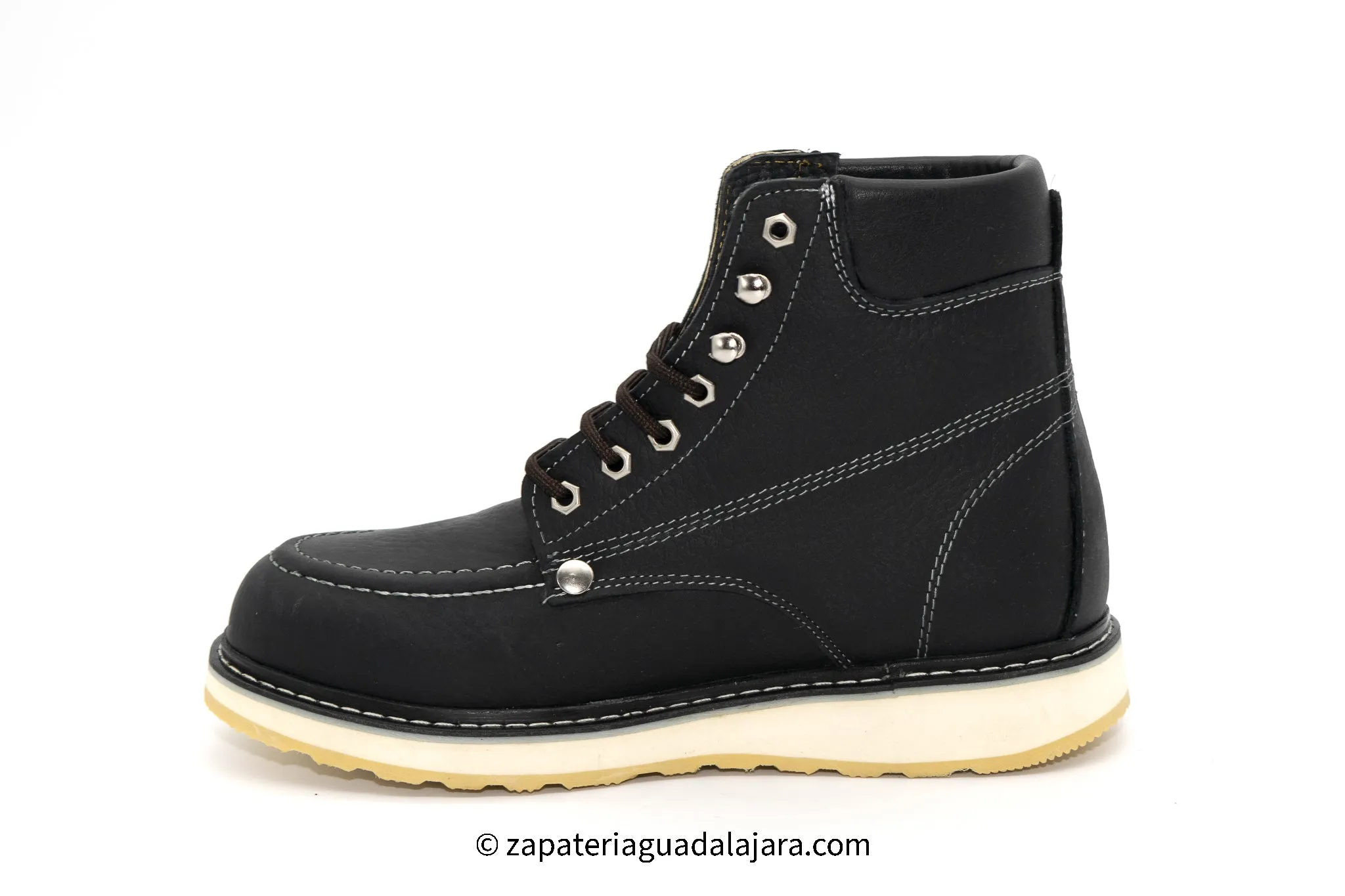 MOC TOE 6" BLACK LEATHER WORK BOOT-HB80105