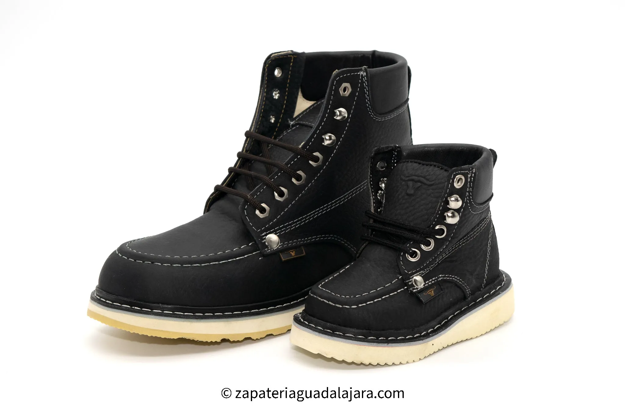 MOC TOE 6" BLACK LEATHER WORK BOOT-HB80105
