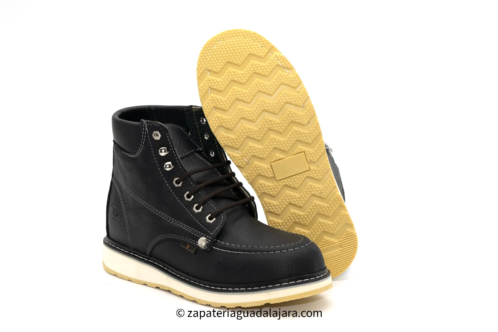 MOC TOE 6" BLACK LEATHER WORK BOOT-HB80105
