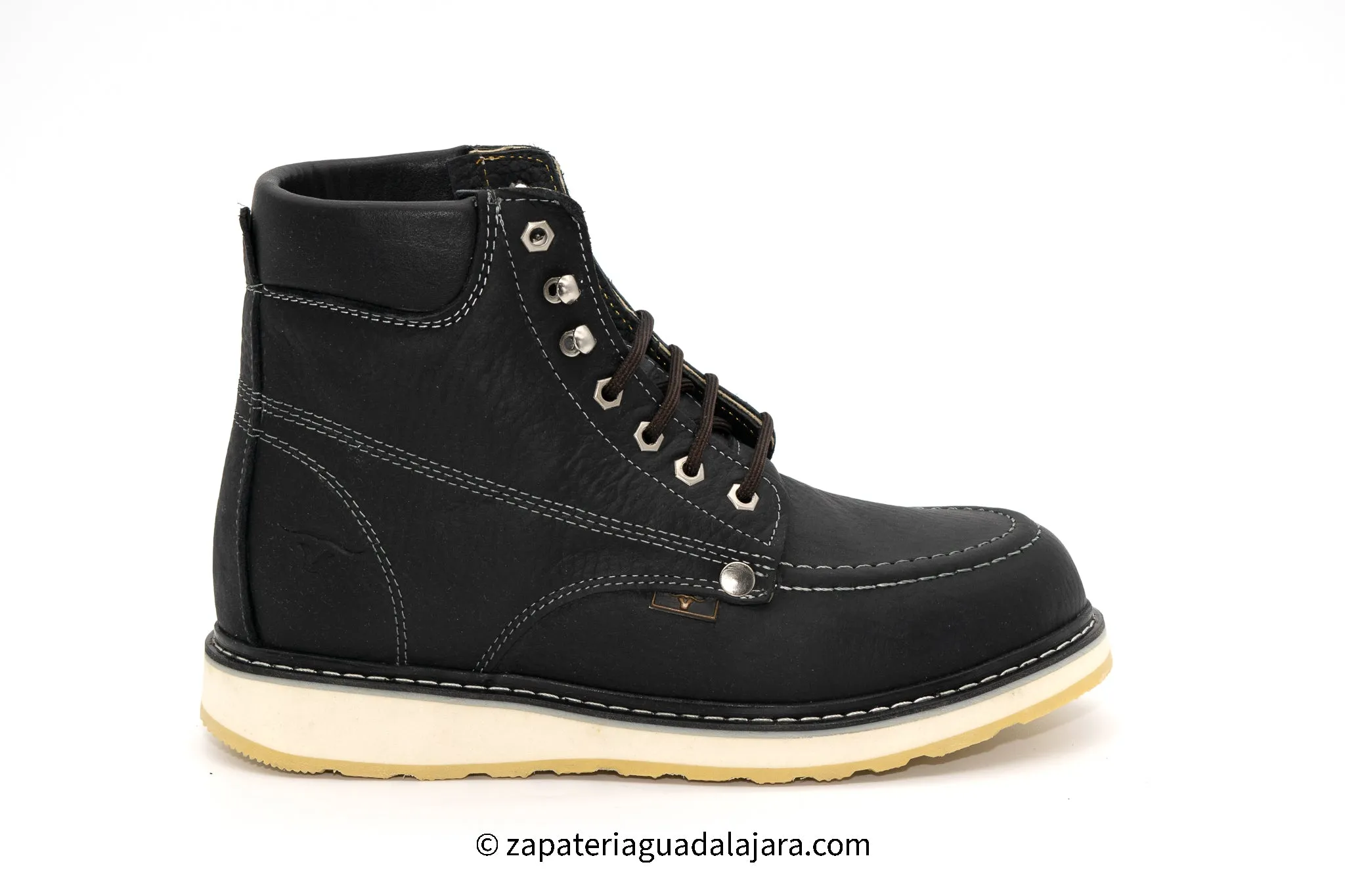 MOC TOE 6" BLACK LEATHER WORK BOOT-HB80105