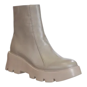 NAKED FEET - XENUS in GREIGE Platform Ankle Boots