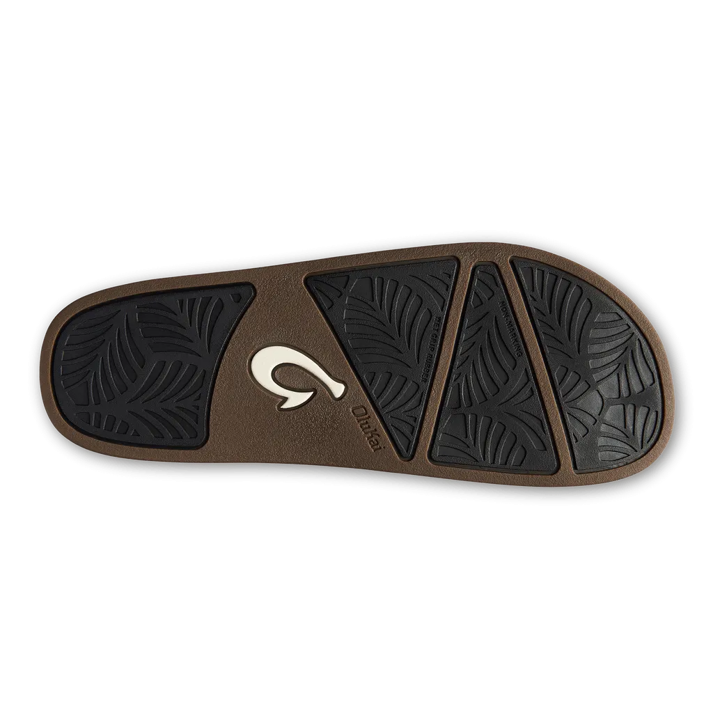 OluKai Women's Kamola Leather Slides- Black