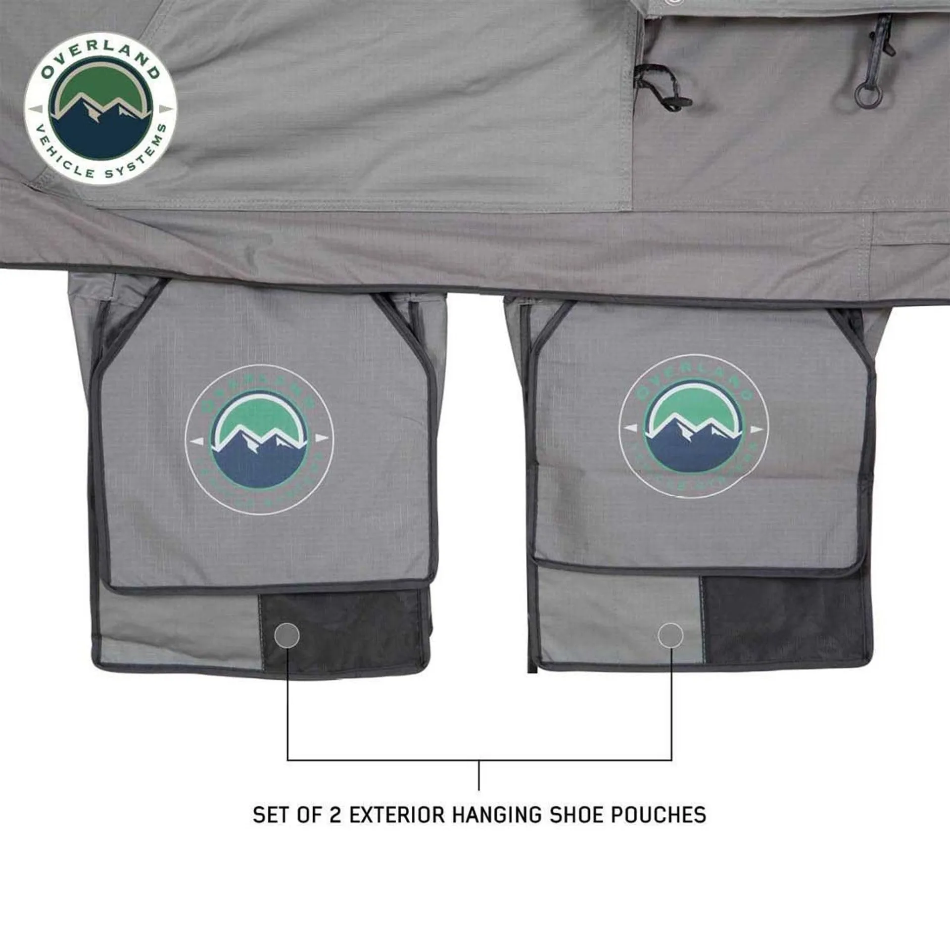 Overland Vehicle Systems HD Nomadic 3 Extended Soft Shell Roof Top Tent - Grey Body & Green Rainfly