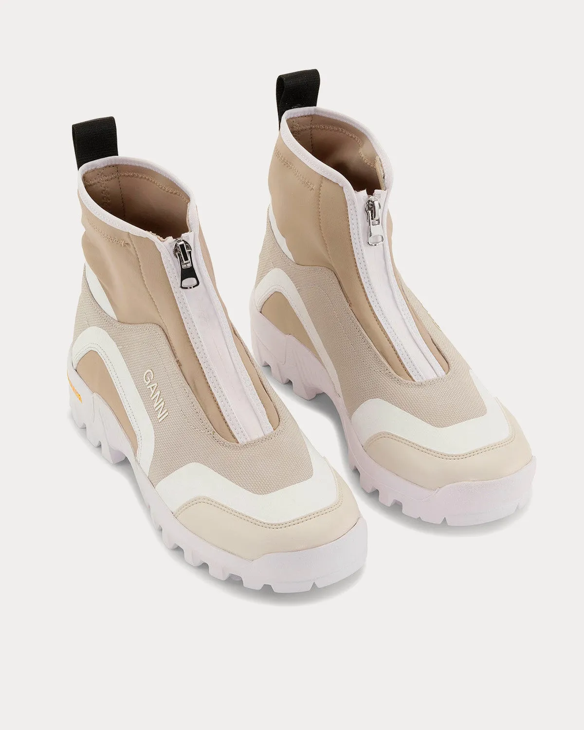 Performance Zip Egret Beige High Top Sneakers