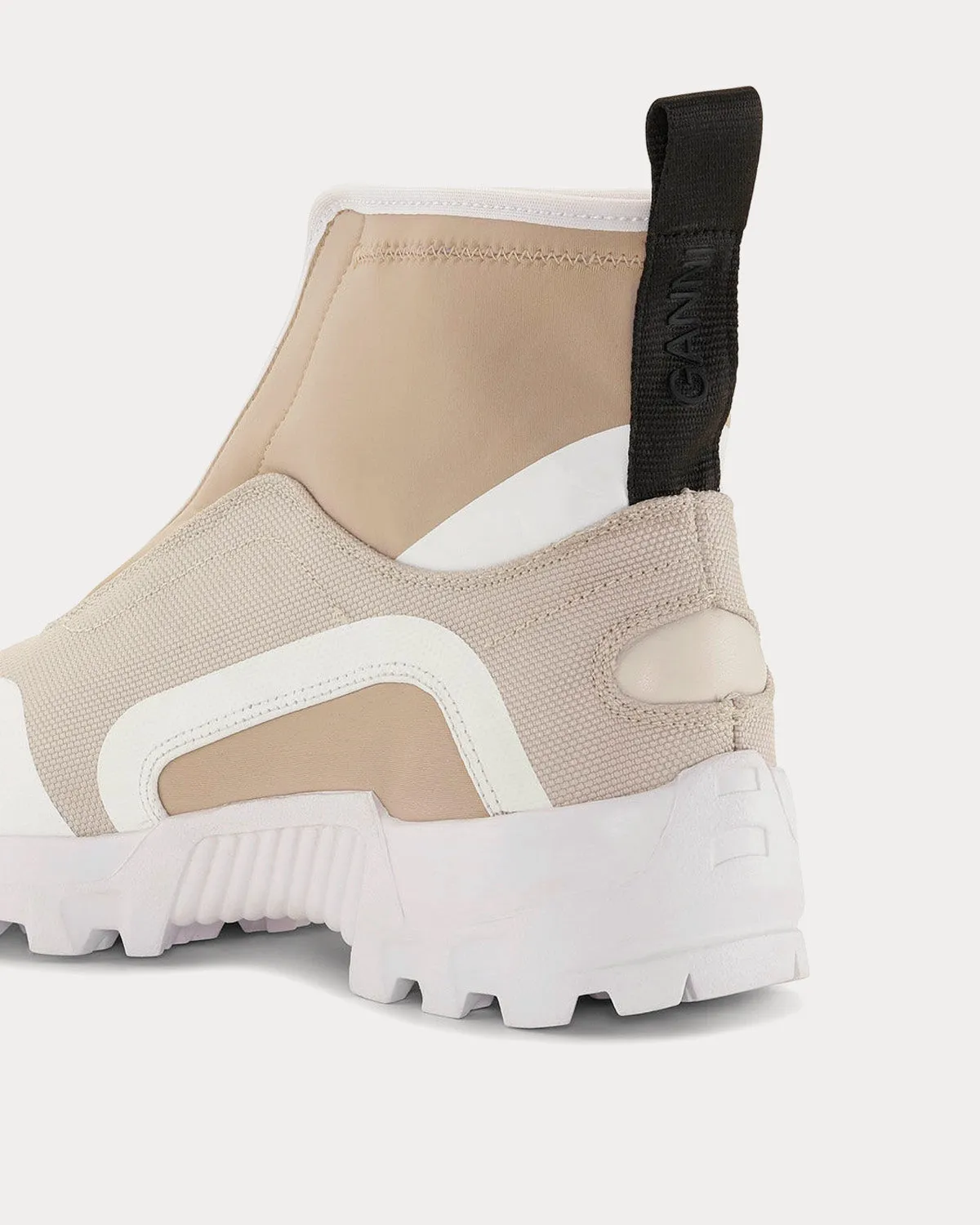 Performance Zip Egret Beige High Top Sneakers