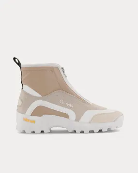 Performance Zip Egret Beige High Top Sneakers