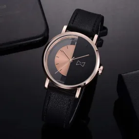Premium Leather Band Quartz Watch - Mandujour Clarion: Fashionable Men's Analog Timepiece