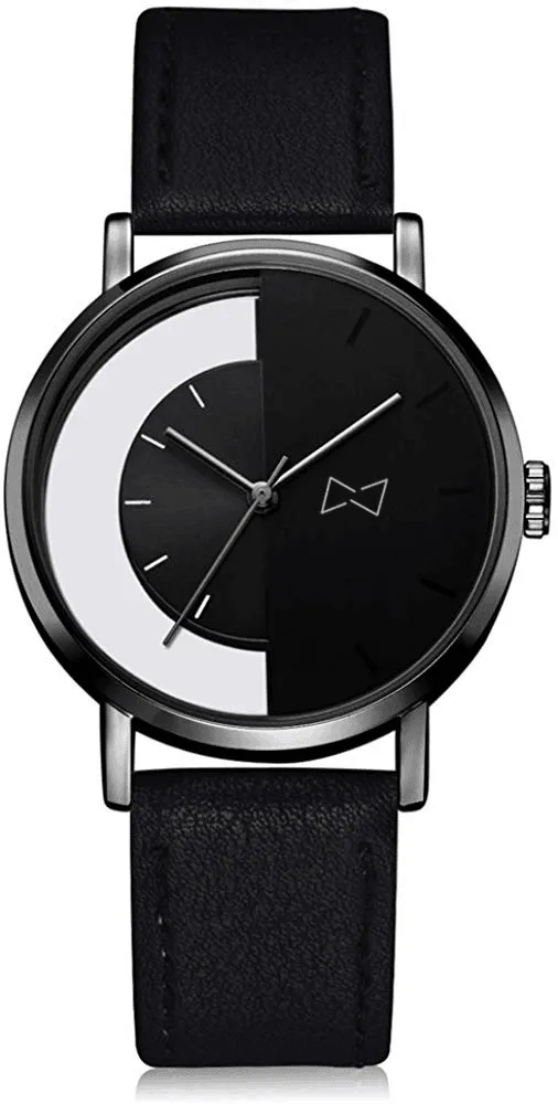 Premium Leather Band Quartz Watch - Mandujour Clarion: Fashionable Men's Analog Timepiece