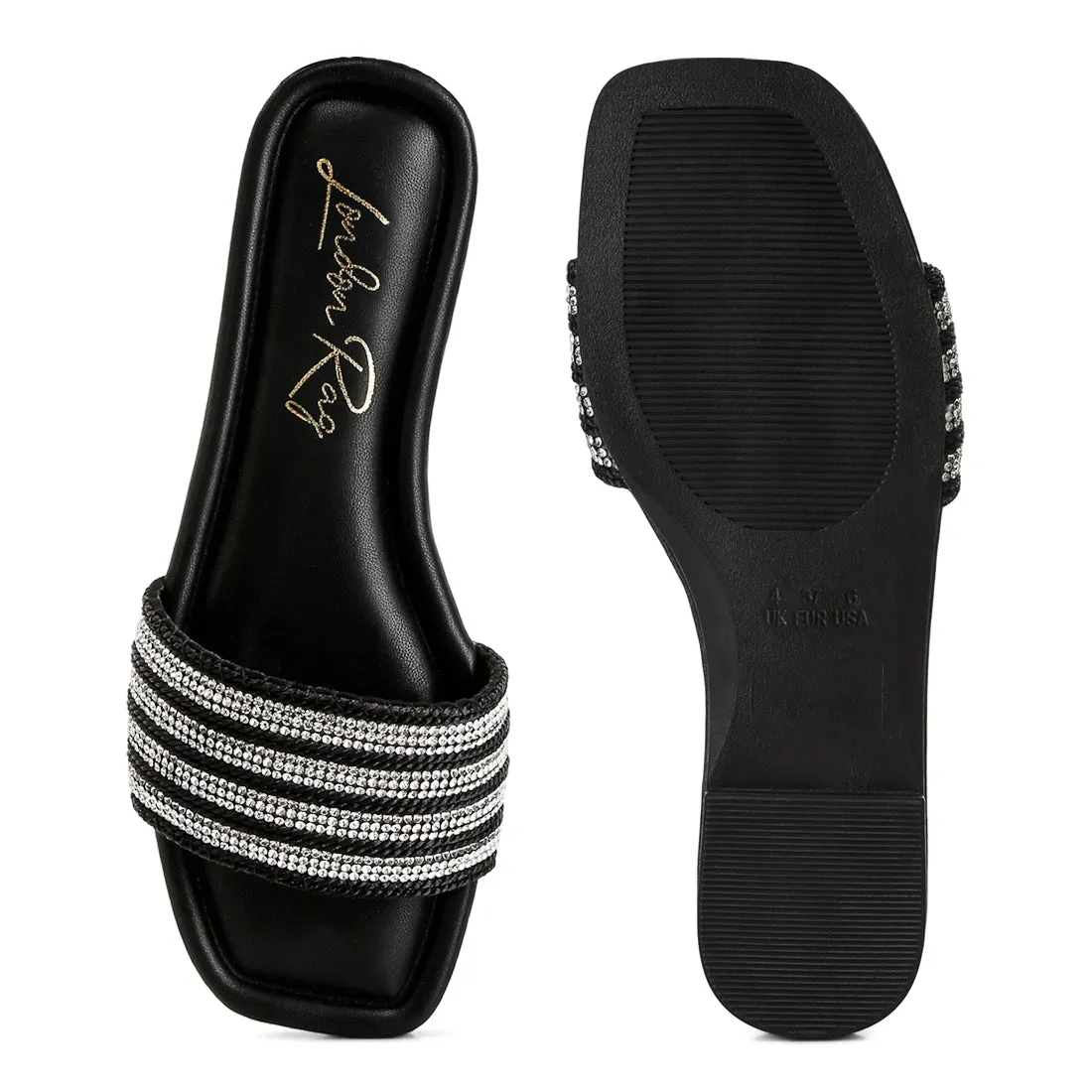 Striped Slip On Flats