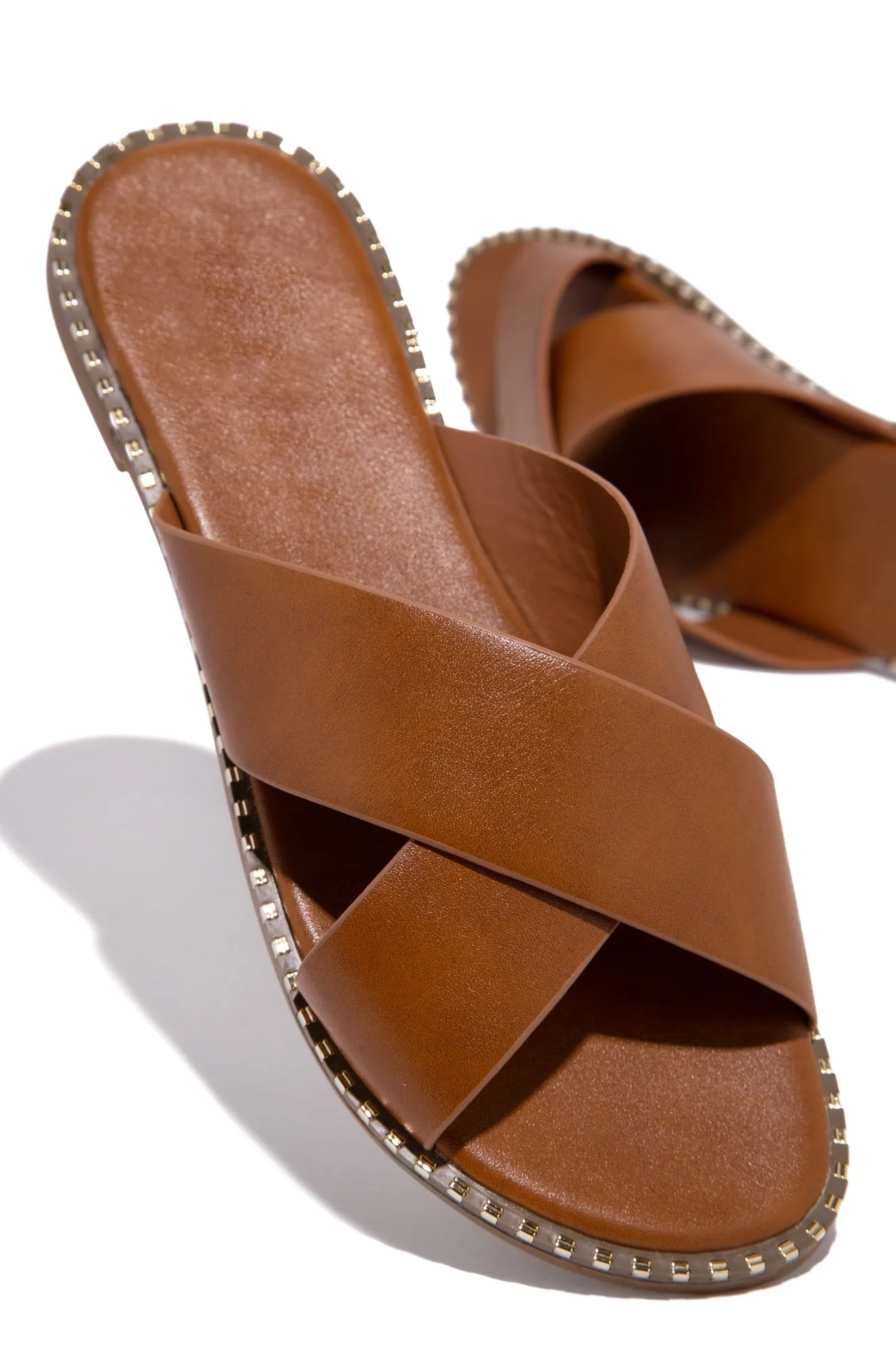 Summer Bliss Slip-On Flat Sandals - Tan