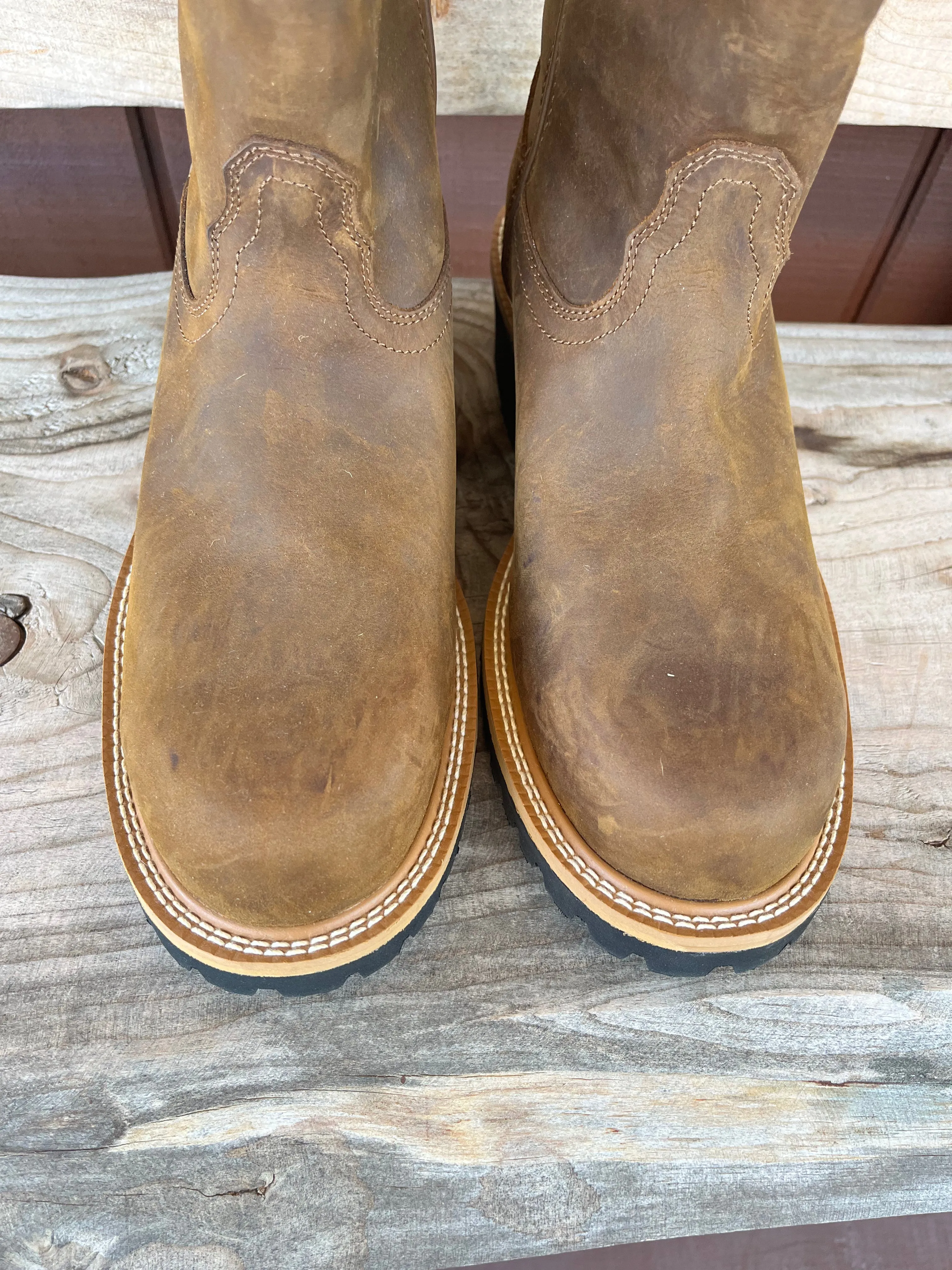 Twisted X Men's Distressed Saddle & Saddle 12" Pull On Logger Boots MLGCW01