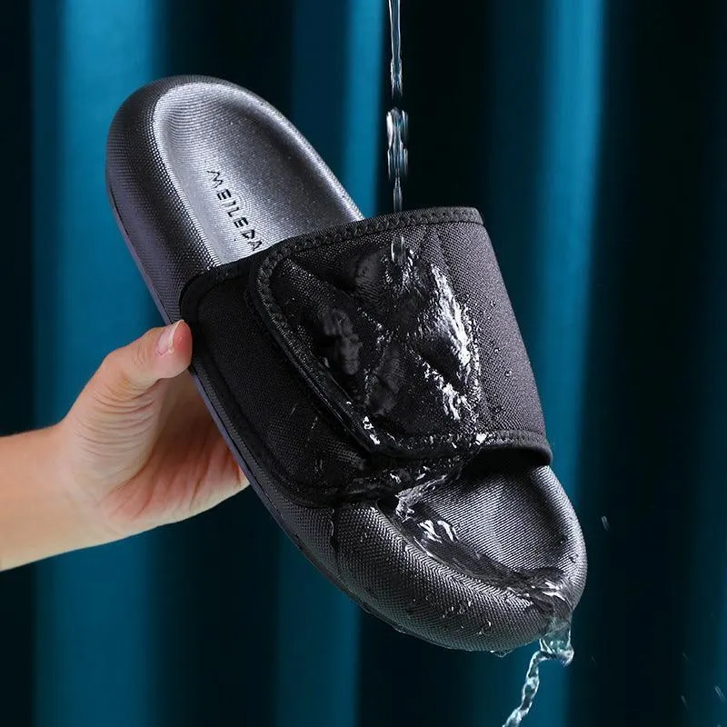 Unisex Velcro Canvas House Slippers – Soft Sole Comfort