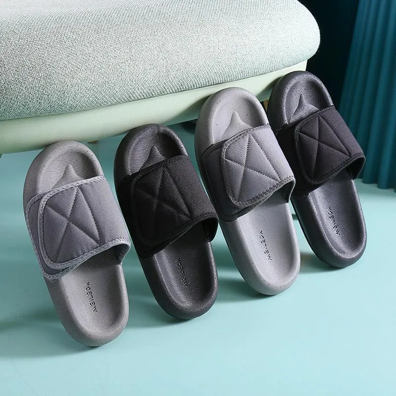 Unisex Velcro Canvas House Slippers – Soft Sole Comfort