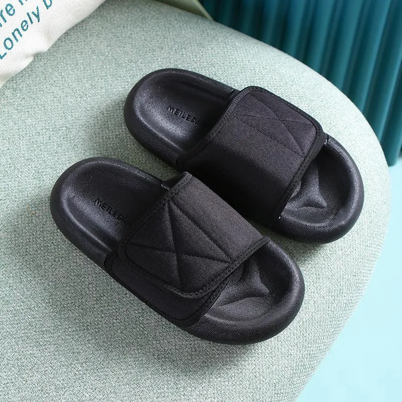Unisex Velcro Canvas House Slippers – Soft Sole Comfort