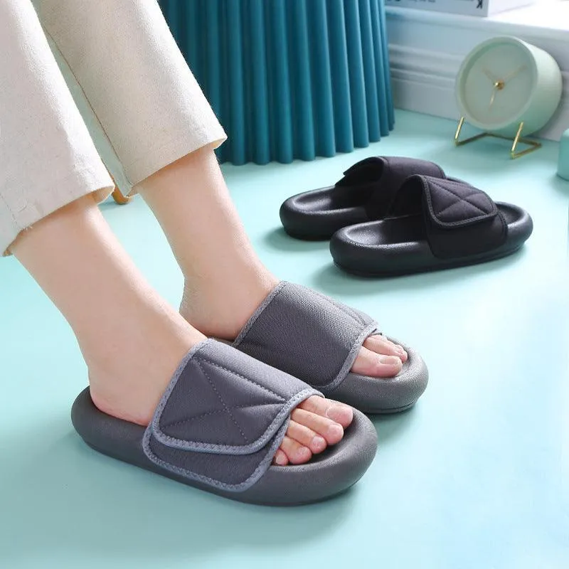 Unisex Velcro Canvas House Slippers – Soft Sole Comfort