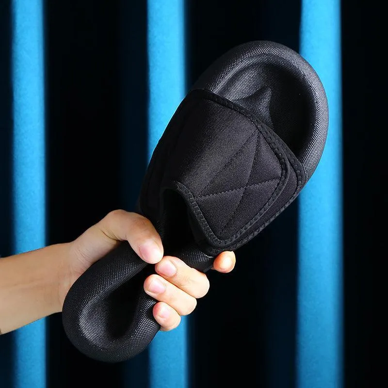 Unisex Velcro Canvas House Slippers – Soft Sole Comfort