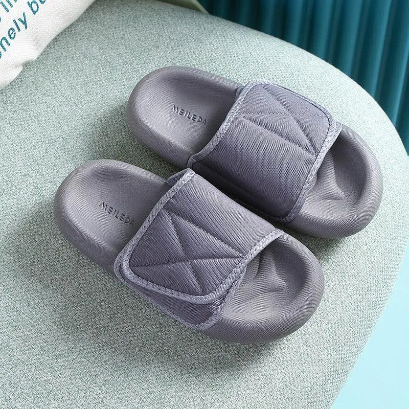 Unisex Velcro Canvas House Slippers – Soft Sole Comfort