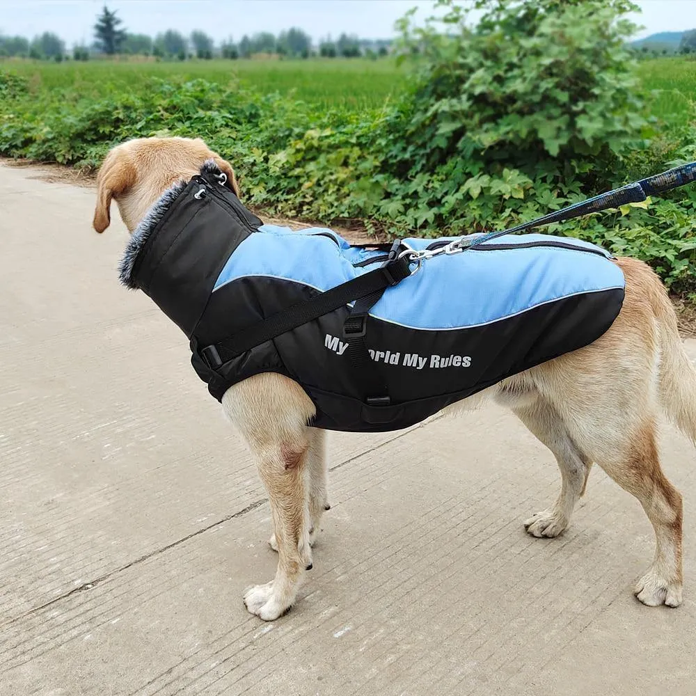 Waterproof Jacket with Harness & Faux Fur