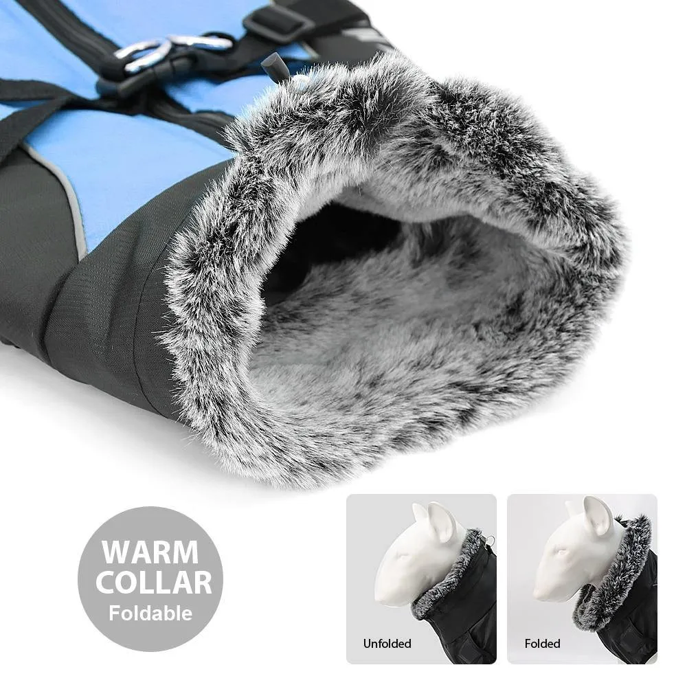 Waterproof Jacket with Harness & Faux Fur