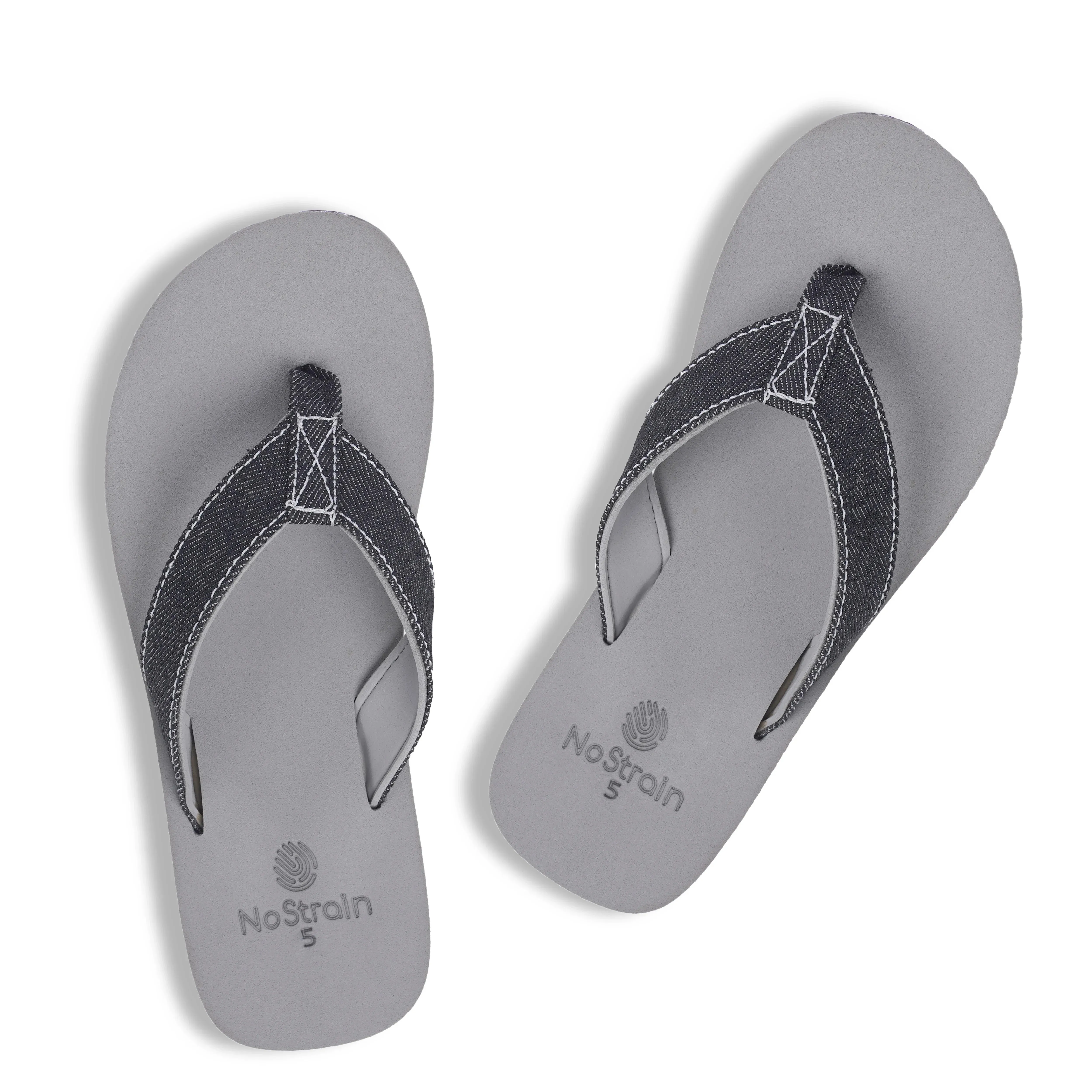 Women’s Grey & Black Denim Arch Slippers – Stylish, Lightweight & Arch Support Comfort