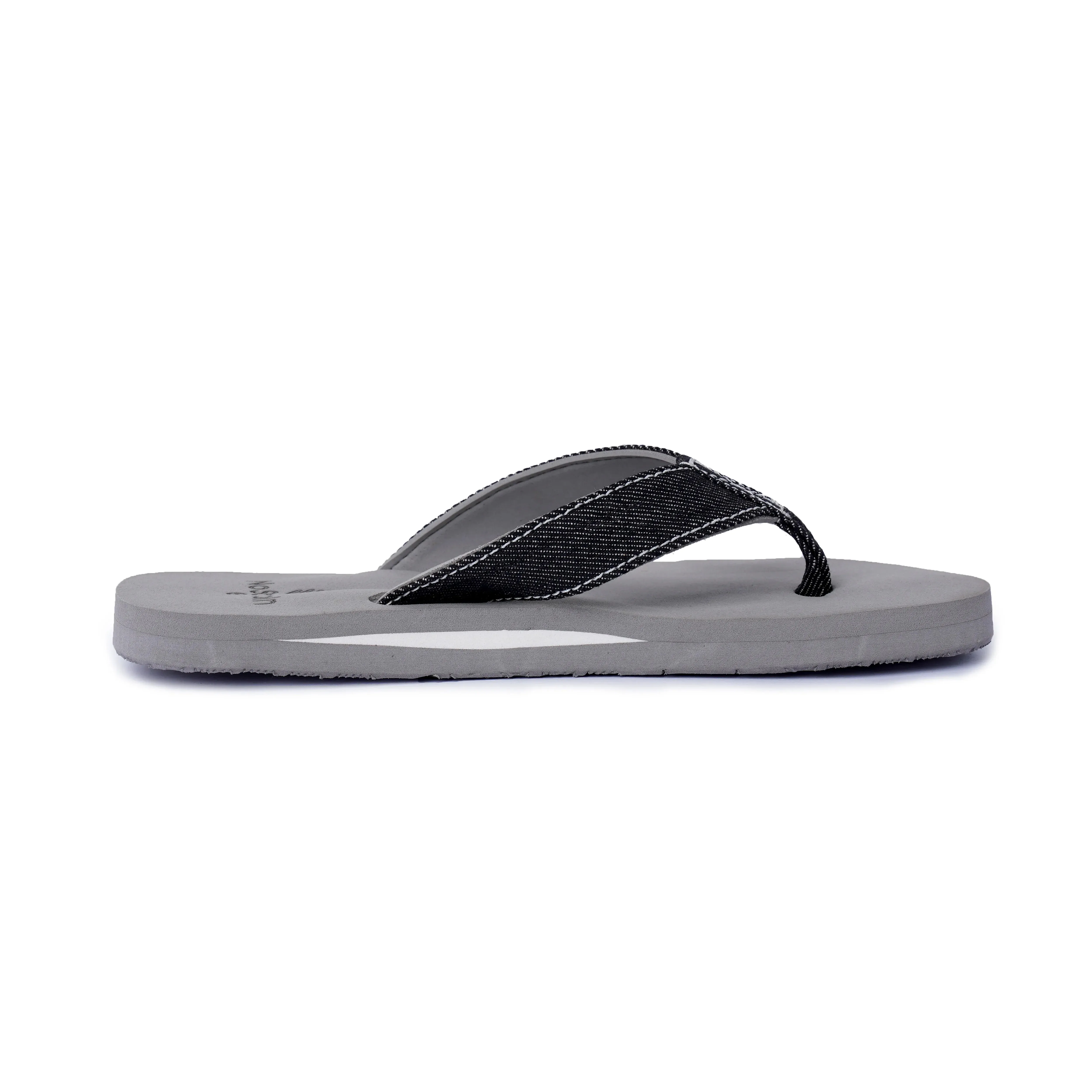 Women’s Grey & Black Denim Arch Slippers – Stylish, Lightweight & Arch Support Comfort